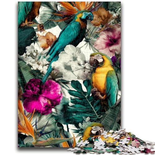 Puzzle für Erwachsene, 1000 Teile, tropischer Papagei, Puzzle für Erwachsene, anspruchsvolles Spiel, Geschenke für die ganze Familie (50x75cm) von GKJPOXZJ