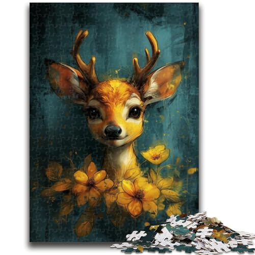 Puzzle für Erwachsene, 1000 süße kleine gelbe Hirsche, 1000-teiliges Puzzle, Lernspielzeug, Familienspiele, einzigartige Geburtstags- und Geschenkideen (26x38cm) von GKJPOXZJ