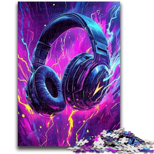 Puzzle für Erwachsene, 1000-teiliges Kopfhörer-Puzzle für Teenager, anspruchsvolles Spielgeschenk, ganze Familie, (38x26cm) von GKJPOXZJ
