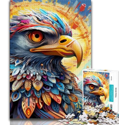 Puzzle für Erwachsene, 1000-teiliges Puzzle, bunter Adler, Stressabbau, schwierige Herausforderung, ganze Familie, 75x50cm von GKJPOXZJ