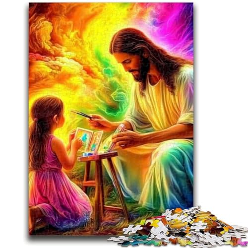 Puzzle für Erwachsene, Jesus und das kleine Mädchen, 1000-teiliges Puzzle, Spielzeug, Lernspiele, Stressabbau, einzigartige Geburtstags- und Geschenkideen (75x50cm) von GKJPOXZJ