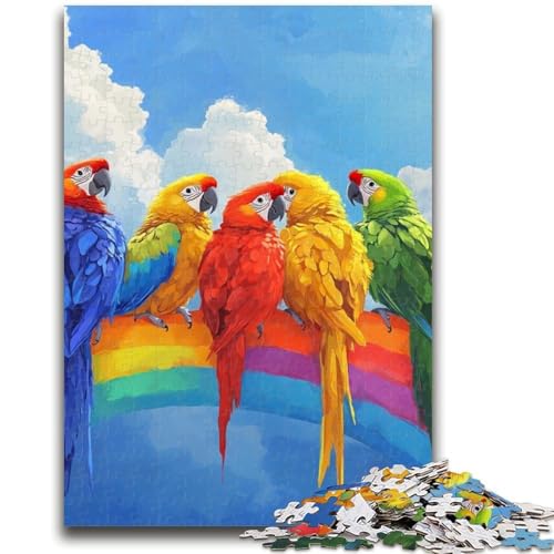 Puzzle für Erwachsene, Papagei auf dem Regenbogen, 1000 Teile, Spielzeug, Lernspiele, Stressabbau, einzigartige Geburtstags- und Geschenkideen (26x38cm) von GKJPOXZJ