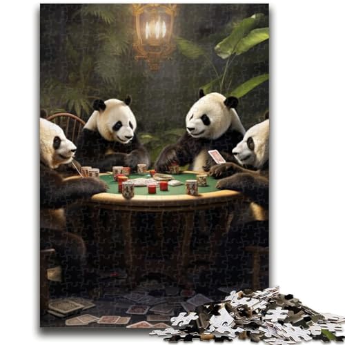 Puzzle für Erwachsene 1000 Panda Poker 1000-teiliges Puzzle, Lernspielzeug, Familienspiele, einzigartige Geburtstags- und Geschenkideen (50x75cm) von GKJPOXZJ
