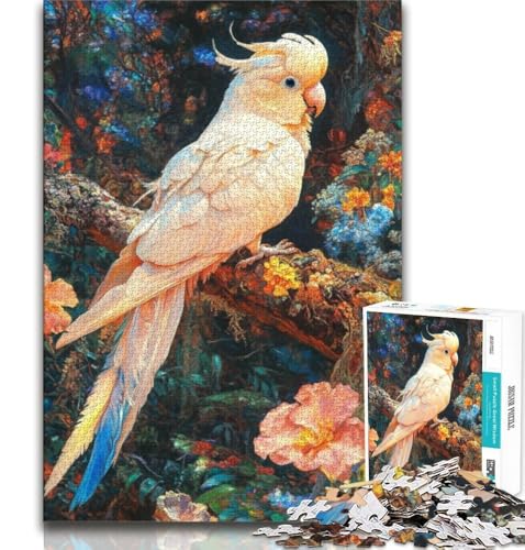 Puzzle für Erwachsene 1000 Puzzles Weißer Papagei, Spielzeug Lernspiele Stressabbau Eltern-Kind-Interaktion 38x26cm von GKJPOXZJ