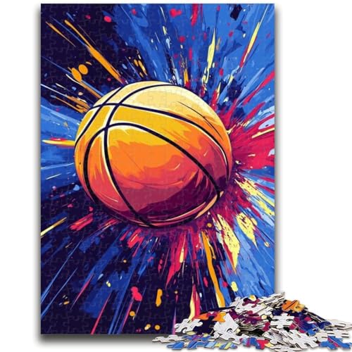 Puzzle für Erwachsene 1000 Teile Basketball-Ölgemälde 1000 Teile für Erwachsene, Quizspiel ganze Familie (50x75cm) von GKJPOXZJ