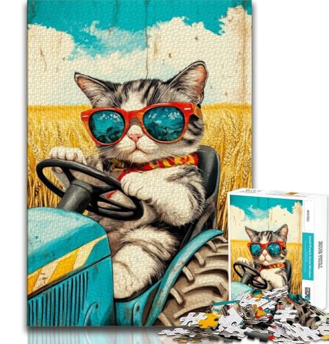 Puzzle für Erwachsene 1000 Teile Bauernhofkatze, anspruchsvolles Spiel und Lernspiel für die ganze Familie zum Geburtstag, Weihnachten, 75x50cm von GKJPOXZJ