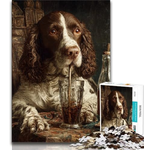 Puzzle für Erwachsene 1000 Teile Cocker Spaniel, anspruchsvolles Spiel und Familienspiel, Lernspiel zum Geburtstag, Weihnachten, 75x50cm von GKJPOXZJ