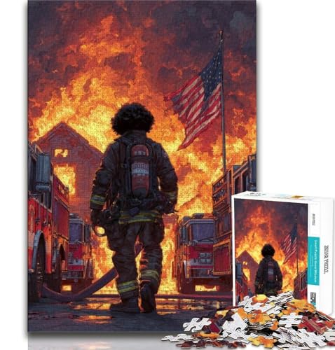Puzzle für Erwachsene 1000 Teile Feuerwehrleute, anspruchsvolles Spiel und Lernspiel für die ganze Familie zum Geburtstag, Weihnachten, 75x50cm von GKJPOXZJ