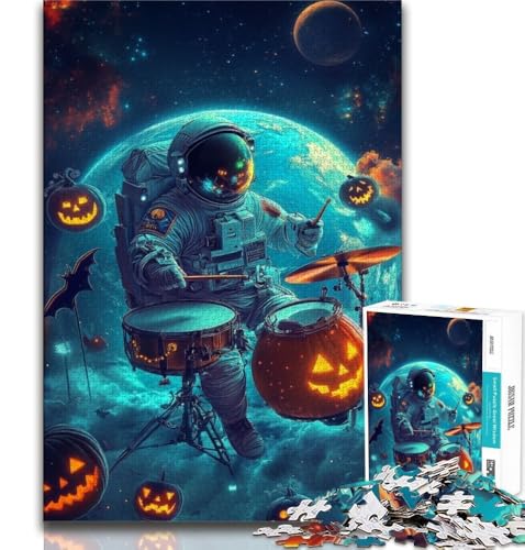 Puzzle für Erwachsene 1000 Teile Halloween-Astronaut, anspruchsvolles Spiel und Lernspiel für die ganze Familie zum Geburtstag, Weihnachten, 38x26cm von GKJPOXZJ
