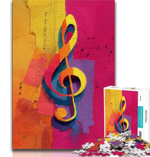Puzzle für Erwachsene 1000 Teile Musiksymbole, anspruchsvolles Spielspielzeug, ganze Familie, 38x26cm von GKJPOXZJ