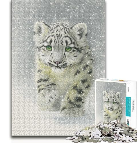 Puzzle für Erwachsene 1000 Teile Schneeleopard, anspruchsvolles Spiel und Lernspiel für die ganze Familie zum Geburtstag, Weihnachten, 38x26cm Puzzle für Erwachsene 1000 Teile Schneeleopard, anspruchsvolles Spiel und Lernspiel für die ganze Familie zum Geburtstag, Weihnachten, 38x26cm von GKJPOXZJ