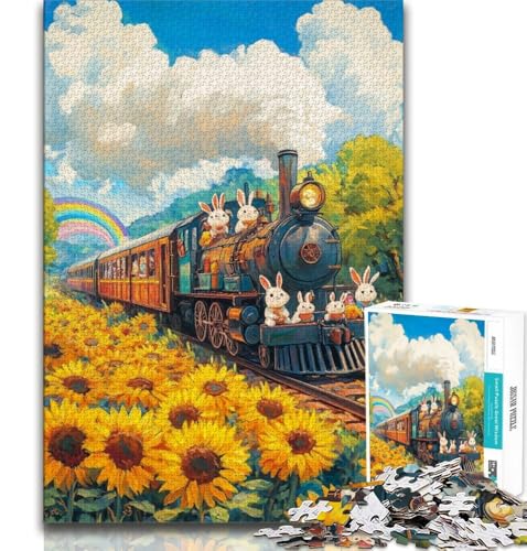 Puzzle für Erwachsene 1000 Teile Sonnenblumenzug, anspruchsvolles Spiel und Lernspiel für die ganze Familie zum Geburtstag, Weihnachten, 38x26cm Puzzle für Erwachsene 1000 Teile Sonnenblumenzug, anspruchsvolles Spiel und Lernspiel für die ganze Familie zum Geburtstag, Weihnachten, 38x26cm von GKJPOXZJ