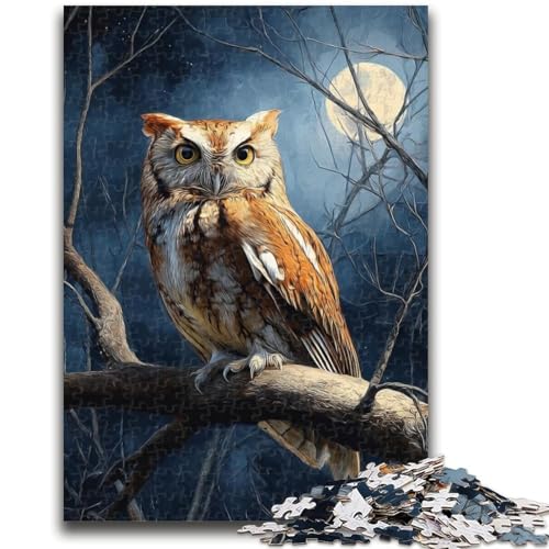 Puzzle für Erwachsene 1000 Teile Tier-Eule 1000 Teile für Teenager, anspruchsvolles Spielspielzeug, Wanddekoration, einzigartige Geburtstags (38x26cm) von GKJPOXZJ
