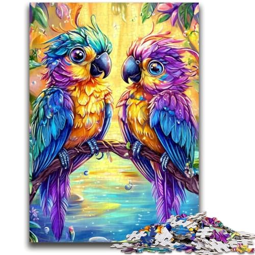 Puzzle für Erwachsene 1000 Teile Zwei Papageien-Puzzles, anspruchsvolles Spielspielzeug, Wanddekoration, einzigartige Geburtstags, (50x75cm) von GKJPOXZJ