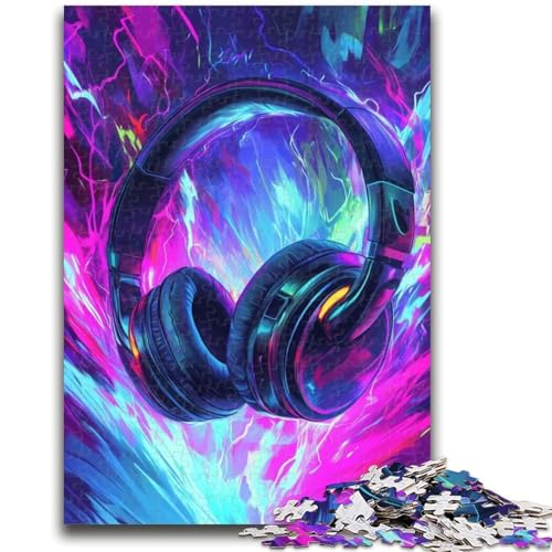 Puzzle für Erwachsene mit 1000 Teilen, Kopfhörer, 1000 Teile für Teenager, Geburtstagsgeschenk, Geschenke, Wandkunst für Kinder ab 14 Jahren (26x38cm) von GKJPOXZJ