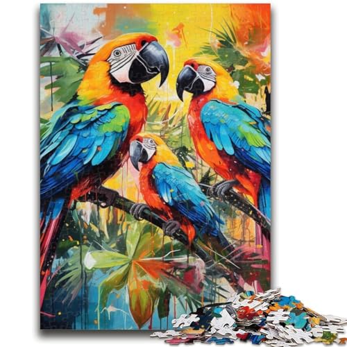 Puzzle für Erwachsene mit 1000 Teilen, Kunst-Tukane, 1000 Teile für Teenager, anspruchsvolles Spielspielzeug, Wanddekoration, einzigartige Geburtstags, (50x75cm) von GKJPOXZJ