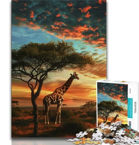 Puzzle für Erwachsene mit 1000 Teilen, afrikanische Graslandgiraffe, Lernspiel, Herausforderung, Spielzeug, Wanddekoration, einzigartige Geburtstags, 38x26cm Puzzle für Erwachsene mit 1000 Teilen, afrikanische Graslandgiraffe, Lernspiel, Herausforderung, Spielzeug, Wanddekoration, einzigartige Geburtstags, 38x26cm von GKJPOXZJ