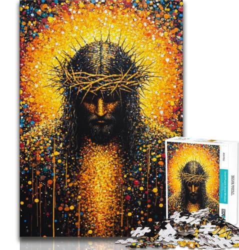 Puzzle für Erwachsene und Jugendliche, 1000 Teile, Goldener Jesus, Familienspiel, Stressabbau, schwierige Herausforderung, stärkt die Liebe zwischen Paaren, 38x26cm Puzzle für Erwachsene und Jugendliche, 1000 Teile, Goldener Jesus, Familienspiel, Stressabbau, schwierige Herausforderung, stärkt die Liebe zwischen Paaren, 38x26cm von GKJPOXZJ