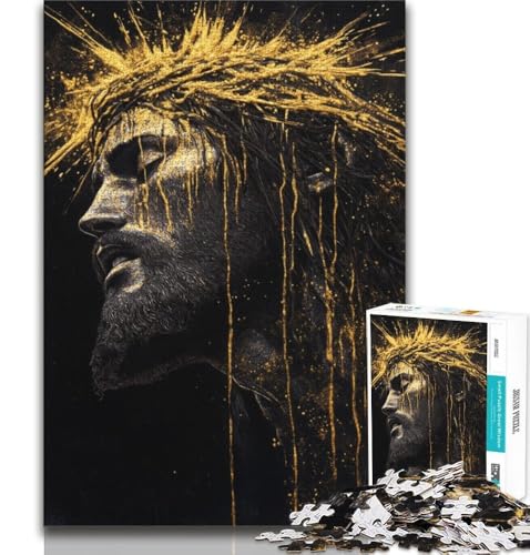 Puzzle für Erwachsene und Jugendliche, 1000 Teile, Goldener Jesus, anspruchsvoll zu vervollständigen, Aber lustig und humorvoll, Geburtstagsgeschenk, Geschenke, Wandkunst, 75x50cm Puzzle für Erwachsene und Jugendliche, 1000 Teile, Goldener Jesus, anspruchsvoll zu vervollständigen, Aber lustig und humorvoll, Geburtstagsgeschenk, Geschenke, Wandkunst, 75x50cm von GKJPOXZJ