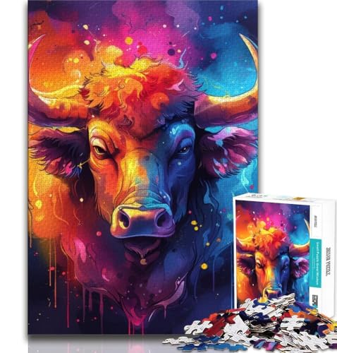Puzzle für Erwachsene und Jugendliche, Aquarell-Stier, anspruchsvolles Spiel, ganze Familie, 38x26cm Puzzle für Erwachsene und Jugendliche, Aquarell-Stier, anspruchsvolles Spiel, ganze Familie, 38x26cm von GKJPOXZJ