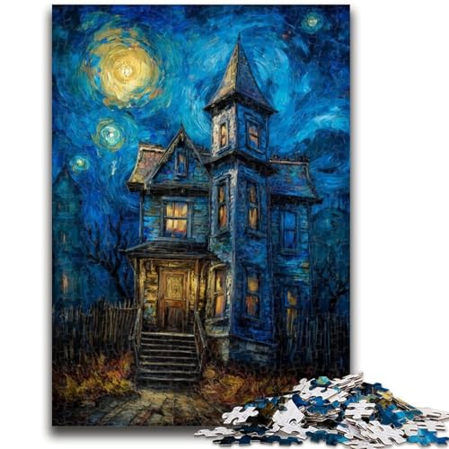 Puzzle für Erwachsene und Jugendliche, Halloween-Skelettlandschaft, 1000 Teile für Erwachsene, anspruchsvolle Familienaktivitätsspiele, DIY-Spielzeug für Heimwanddekorationsgeschenke (38x26cm) von GKJPOXZJ
