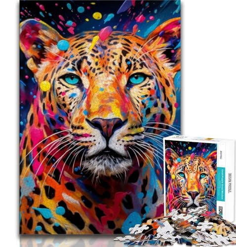 Puzzle für Erwachsene und Jugendliche, Puzzle „Afrikanischer Leopard“, anspruchsvolles Spiel, ganze Familie, 38x26cm von GKJPOXZJ