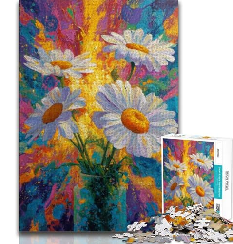 Puzzle für Erwachsene und Jugendliche, Puzzle „Blumen in Einer Vase malen“, anspruchsvolles Spiel und Lernspiel für die ganze Familie zum Geburtstag, Weihnachten, 38x26cm von GKJPOXZJ