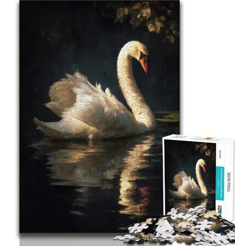 Puzzle für Erwachsene und Jugendliche, Puzzle „Weißer Schwan“, anspruchsvolles Spiel, ganze Familie, 38x26cm von GKJPOXZJ