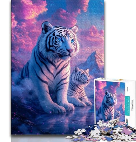 Puzzle für Erwachsene und Jugendliche, Puzzle „Weißer Tiger“, anspruchsvolles Spiel, ganze Familie, 38x26cm von GKJPOXZJ