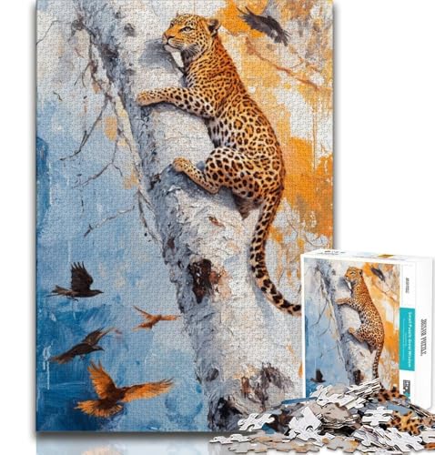 Puzzle für Erwachsene und Teenager, „Leopard auf dem Baum“, anspruchsvolles Spiel und Lernspiel für die ganze Familie zum Geburtstag, Weihnachten, 38x26cm Puzzle für Erwachsene und Teenager, „Leopard auf dem Baum“, anspruchsvolles Spiel und Lernspiel für die ganze Familie zum Geburtstag, Weihnachten, 38x26cm von GKJPOXZJ