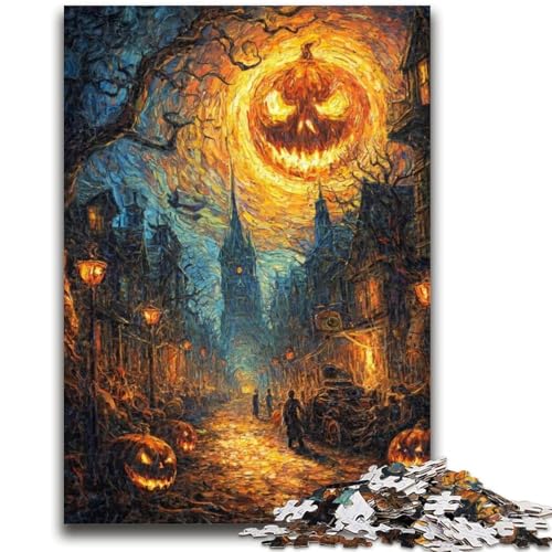 Puzzle für Erwachsene und Teenager, 1000 Teile, Halloween-Skelettlandschaft, Puzzle für Erwachsene, anspruchsvolle Familienaktivitätsspiele, DIY-Spielzeug für Heimwanddekoration, Geschenke (38x26cm) von GKJPOXZJ