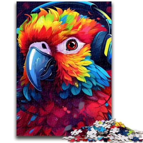 Puzzle für Erwachsene und Teenager, 1000 Teile, Kunst-Papagei, Teenager-Puzzle, anspruchsvolles Spiel, ganze Familie (50x75cm) von GKJPOXZJ