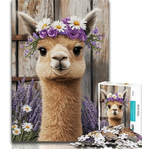 Puzzle für Erwachsene und Teenager, Lavendel-Alpaka, anspruchsvolles Spiel und Lernspiel für die ganze Familie zum Geburtstag, Weihnachten, 75x50cm Puzzle für Erwachsene und Teenager, Lavendel-Alpaka, anspruchsvolles Spiel und Lernspiel für die ganze Familie zum Geburtstag, Weihnachten, 75x50cm von GKJPOXZJ