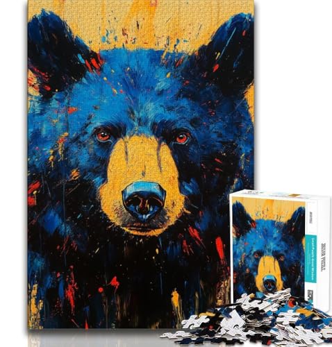 Puzzle für Erwachsene und Teenager, Puzzle „Braunbär“, anspruchsvolles Spiel und Lernspiel für die ganze Familie zum Geburtstag, Weihnachten, 38x26cm von GKJPOXZJ