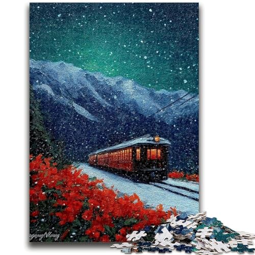 Puzzle für Jugendliche 1000 Teile, Zug-Ölgemälde 1000 Teile für Erwachsene, Quizspiel ganze Familie (26x38cm) von GKJPOXZJ