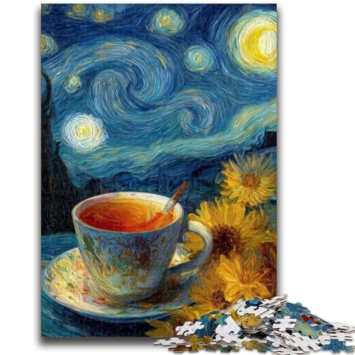 Puzzle für Jugendliche 1000 Teile Nachthimmel Kaffee 1000 Teile für Erwachsene, Quizspiel ganze Familie (26x38cm) von GKJPOXZJ