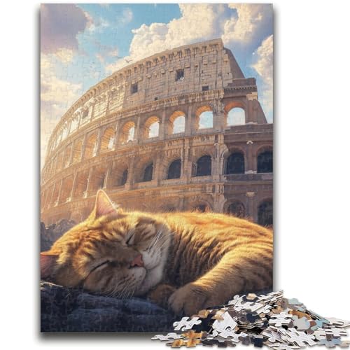 Puzzle für Jugendliche 1000 Teile Schlafende Katze 1000 Teile für Erwachsene, Quizspiel ganze Familie (26x38cm) von GKJPOXZJ