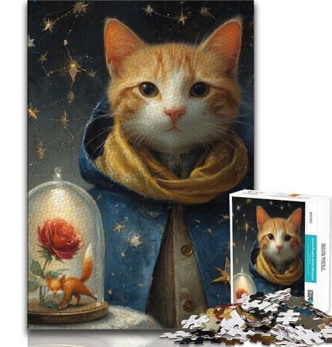 Puzzle für Teenager, 1000 Puzzles, Der Kleine Prinz, Katze, für Lernspiele, Herausforderungsspielzeug, einzigartige Heimdekoration und Geschenke, 38x26cm von GKJPOXZJ