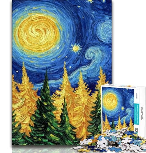 Puzzle für Teenager, 1000 Stück, Nachthimmel, Wald, Lernspiele, Heimdekoration, Lernspiel für Geburtstag, Weihnachten, 38x26cm von GKJPOXZJ