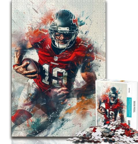 Puzzle für Teenager, 1000 Teile, American-Football-Spieler, Familienunterhaltungsspielzeug mit passendem Poster und Quizblatt, 38x26cm Puzzle für Teenager, 1000 Teile, American-Football-Spieler, Familienunterhaltungsspielzeug mit passendem Poster und Quizblatt, 38x26cm von GKJPOXZJ