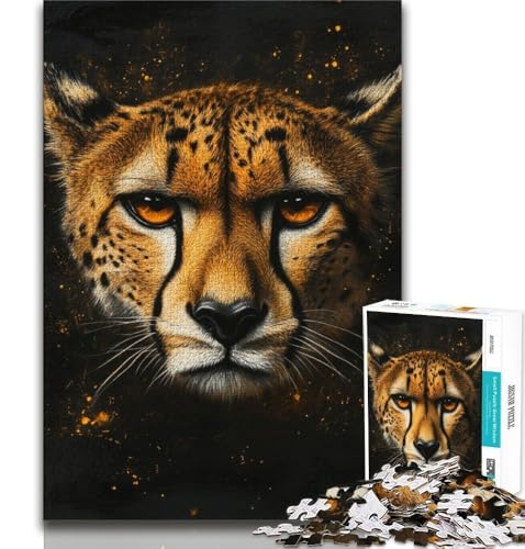 Puzzle für Teenager, 1000 Teile, Aquarell-Gepard, Lernspiele, Heimdekoration, Lernspiel für Geburtstag, Weihnachten, 38x26cm von GKJPOXZJ