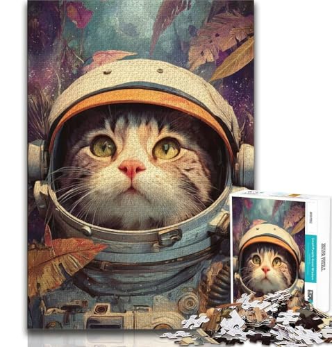Puzzle für Teenager, 1000 Teile, Astronautenkatze, anspruchsvolles Spiel und Familienspiel, Geburtstagsgeschenk, Geschenke, Wandkunst, 38x26cm Puzzle für Teenager, 1000 Teile, Astronautenkatze, anspruchsvolles Spiel und Familienspiel, Geburtstagsgeschenk, Geschenke, Wandkunst, 38x26cm von GKJPOXZJ
