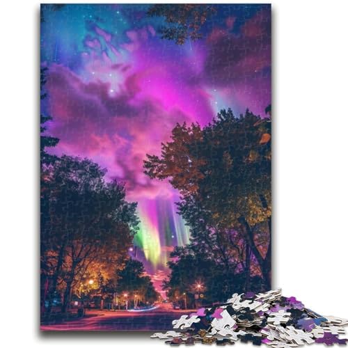 Puzzle für Teenager, 1000 Teile, Aurora-Landschaft, Puzzle für Erwachsene, Stressabbau, schwierige Herausforderung, einzigartige Heimdekoration und Geschenke (26x38cm) von GKJPOXZJ