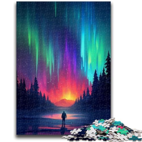 Puzzle für Teenager, 1000 Teile, Aurora am Himmel, Teenager-Puzzle, pädagogisches Familienspiel, geeignet als Schreibtischdekoration (26x38cm) von GKJPOXZJ