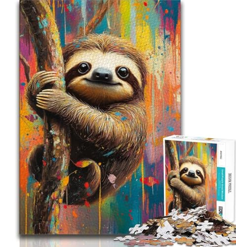 Puzzle für Teenager, 1000 Teile, Baumkletter-Faultier, Spielzeug, Lernspiele, Stressabbau, tolle Geschenke und Spielzeuge, 75x50cm Puzzle für Teenager, 1000 Teile, Baumkletter-Faultier, Spielzeug, Lernspiele, Stressabbau, tolle Geschenke und Spielzeuge, 75x50cm von GKJPOXZJ