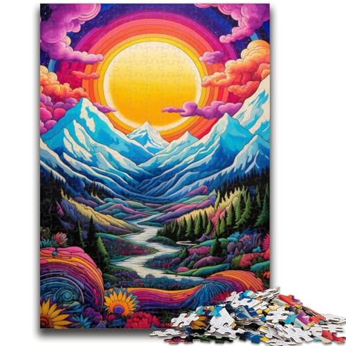 Puzzle für Teenager, 1000 Teile, Berg mit bunten Sternen, Puzzle, dekomprimierendes intellektuelles Lernspielzeug, Geburtstagsgeschenk (75x50cm) von GKJPOXZJ