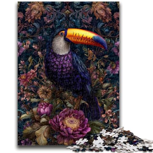 Puzzle für Teenager, 1000 Teile, Blumen-Tukan, 1000-teiliges Puzzle, Lernspielzeug, Familienspiele, Geschenke für Freunde und Familie (38x26cm) von GKJPOXZJ