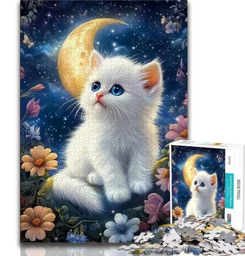 Puzzle für Teenager, 1000 Teile, Blumenkatze, anspruchsvolles Spiel und Familienspiel, Eltern-Kind-Interaktion, 75x50cm von GKJPOXZJ