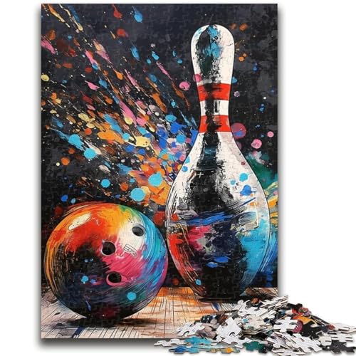 Puzzle für Teenager, 1000 Teile, Bowling-Ölgemälde, Puzzle für Erwachsene, Lernspiele, Heimdekoration, Geburtstagsgeschenk, Geschenke, Wandkunst (38x26cm) von GKJPOXZJ