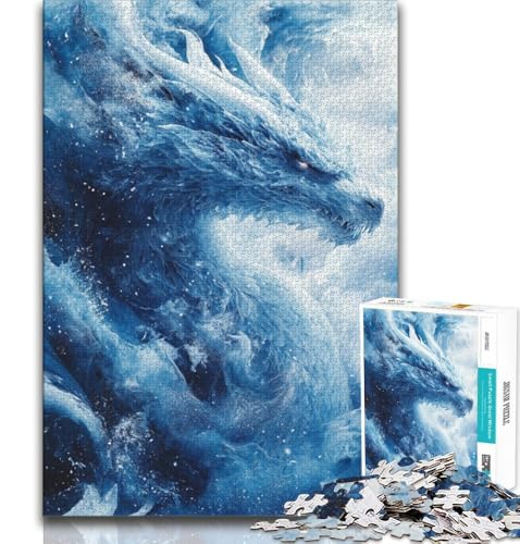 Puzzle für Teenager, 1000 Teile, Eisdrache, anspruchsvolles Spiel und Familienspiel, Geburtstagsgeschenk, Geschenke, Wandkunst, 75x50cm von GKJPOXZJ